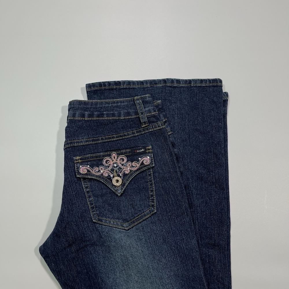 NWT Vintage Y2K Angels Low rise Flare Studed Jeans Womens Size 5 (27x32)